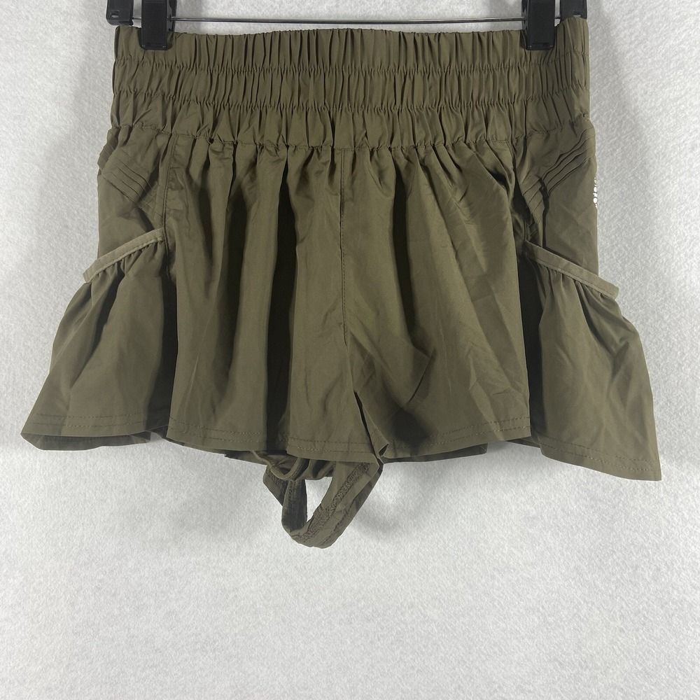 Free People Movement Shorts Women's Small Green Get Your Flirt On NWOT